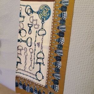 Stylish Blue and Gold Equestrian Scarf